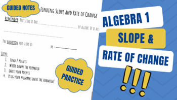 Preview of Finding Slope- Guided Notes & Guided Practice