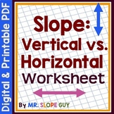 Finding Slope Vertical versus Horizontal Graphing Worksheet