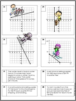Finding Slope from Tables, Graphs and Points Practice Worksheet  TpT