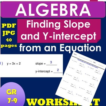 Preview of Finding Slope and Y-intercept through equations - Graphing Linear Equations