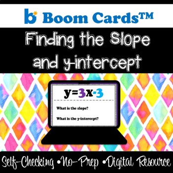 Preview of Finding Slope and y-intercept  BOOM™ Cards