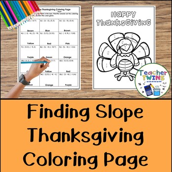 Preview of Finding Slope of a Line from Two Ordered Pairs Thanksgiving Coloring Page