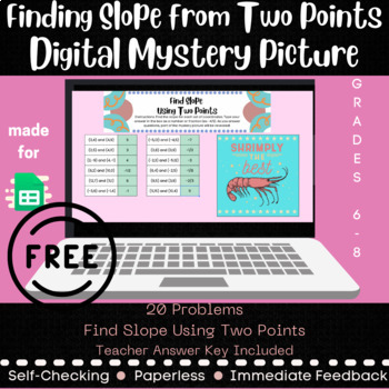 Preview of Finding Slope from Two Points - Digital Mystery Picture - Free Math Activity