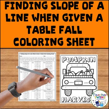 Preview of Finding Slope of a Line When Given a Table Fall Coloring Sheet