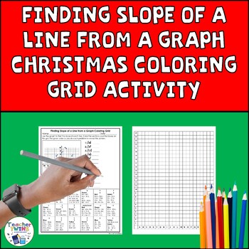 Preview of Finding Slope of a Line from a Graph Christmas Coloring Grid Activity
