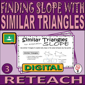 Preview of Finding Slope with Similar Triangles - DIGITAL Reteach Worksheet