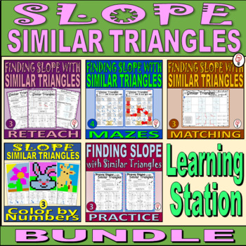 Preview of Finding Slope with Similar Triangles - Learning Station BUNDLE