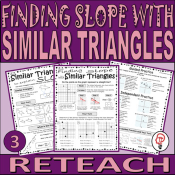 Preview of Finding Slope with Similar Triangles - Reteach Worksheet