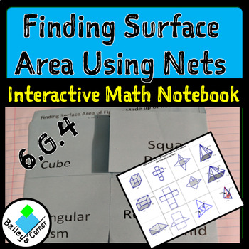 Preview of Finding Surface Area of Figures Using Nets Foldable