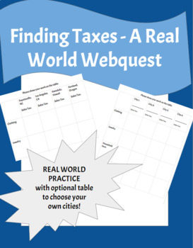 Preview of Finding Taxes - A REAL WORLD Activity