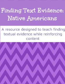 Preview of Finding Text Evidence: Native Americans