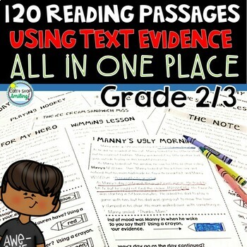 Preview of Finding Text Evidence Reading Comprehension Passages 2nd Grade 3rd Grade Bundle