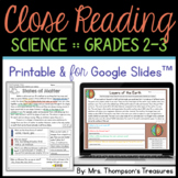 Science Reading Comprehension Passages & Finding Text Evid
