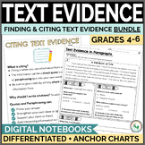 Citing Text Evidence Worksheets & Finding Text Evidence Wo