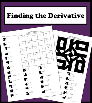 Preview of Finding The Derivative Color Worksheet #1