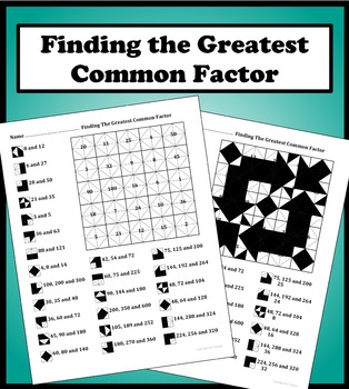 Finding The Greatest Common Factor Color Worksheet By Aric Thomas