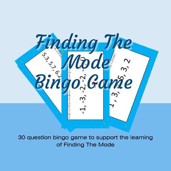 Preview of Finding The Mode Maths Bingo Game Activity