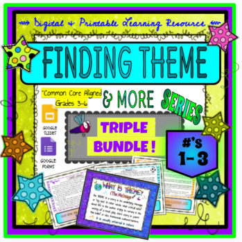 Preview of Finding Theme Distance/Digital Learning Resource #1, #2, and #3 : TRIPLE BUNDLE!