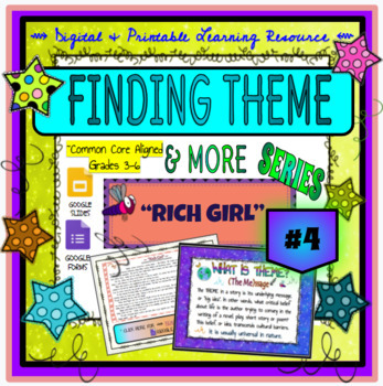 Preview of Finding Theme Distance/Digital Learning Resource #4 : "RICH GIRL"