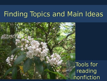 Preview of Finding Topics and Main Ideas PowerPoint
