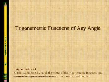 Preview of Finding Trigonometric Functions of Any Angle