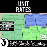 Finding Unit Rates Review Activity – Self-Checking Partner Practice Worksheets