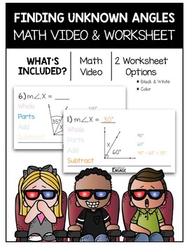 Preview of 4MD.7: Finding Unknown Angles Math Video and Worksheet