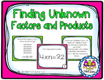 Preview of Finding Unknown Factors (Grade 3 GoMath! 5.2)