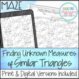 Finding Unknown Measures in Similar Triangles Worksheet - Maze Activity