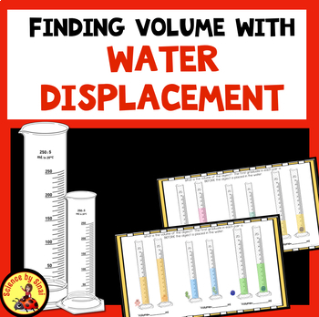Preview of Finding VOLUME with Water Displacement-BACK TO SCHOOL Activity Review Worksheet