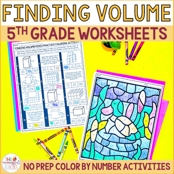 Preview of Finding Volume Color by Number Worksheet Activities for 5th Grade