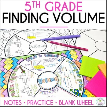 Preview of Finding Volume Doodle Math Wheel 5th Grade Guided Notes and Practice