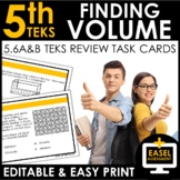 Finding Volume Task Cards | TEKS 5.6A & 5.6B Review | EDITABLE