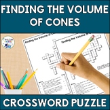 Finding Volume of Cones Math Crossword Puzzle