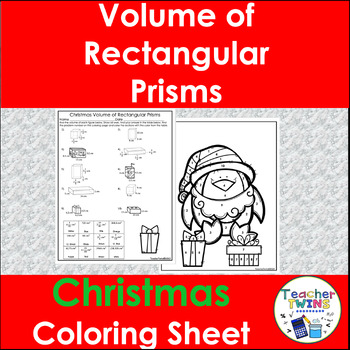 Preview of Finding Volume of Rectangular Prisms Christmas Math Sheet