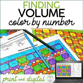Preview of Volume of Rectangular Prisms Color by Number Worksheets & Digital Math Activity