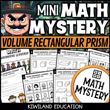 Preview of Finding Volume of Rectangular Prisms Mini Math Mystery Worksheets Activity Game