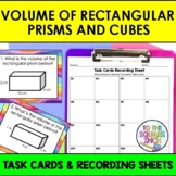 Finding Volume of Rectangular Prisms and Cubes Task Cards 