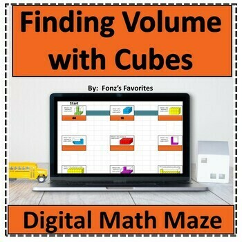 Preview of Finding Volume with Cubes Digital Math Maze 5.MD.3 & 4