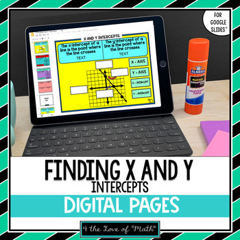 Preview of Finding X and Y Intercepts Guided Notes and Activity Pages For Google Drive™