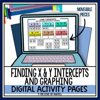 Preview of Finding X and Y Intercepts and Graphing Activity Pages For Google Drive™