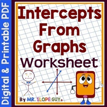 Preview of Finding X and Y Intercepts of Linear Equations from Graphs Worksheet