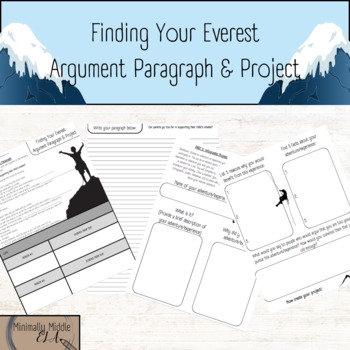 Preview of Finding Your Everest Argument Paragraph & Project