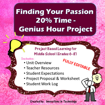 Preview of Finding Your Passion - 20% Time Project | Distance Learning