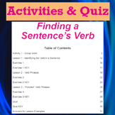 Finding a Sentence's Verb Activity/Mini Lesson Packet