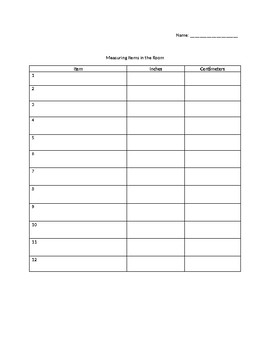Preview of Finding and Measuring Items to the Nearest Inch and Centimeters