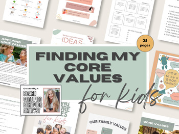 Preview of Finding my Core Values (for Kids)