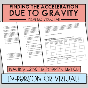 Preview of Finding the Acceleration due to Gravity - Slow Motion Video Lab