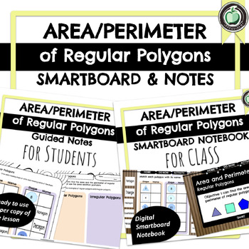 Preview of Finding the Area Perimeter of Regular Polygon Smartboard Bundle!