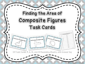 Preview of Finding the Area of Composite Shapes Task Cards